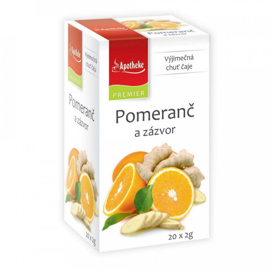 Levně Apotheke PREMIER Pomeranč a zázvor čaj 20x2g