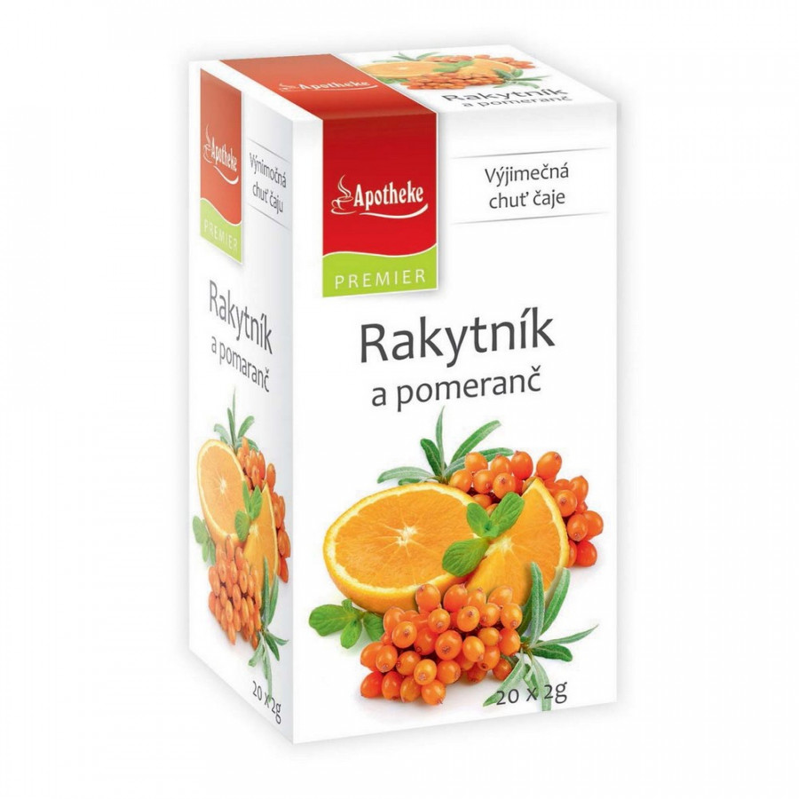 Levně Apotheke PREMIER Rakytník a pomeranč čaj 20x2g
