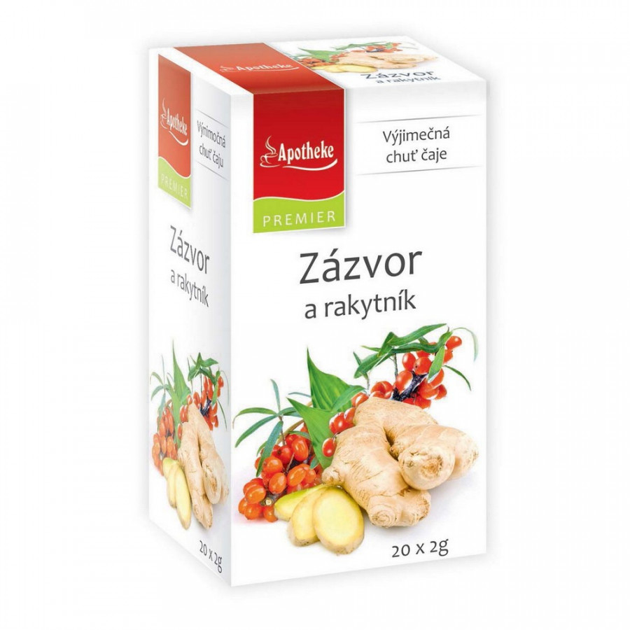 Levně Apotheke PREMIER Zázvor a rakytník čaj 20x2g