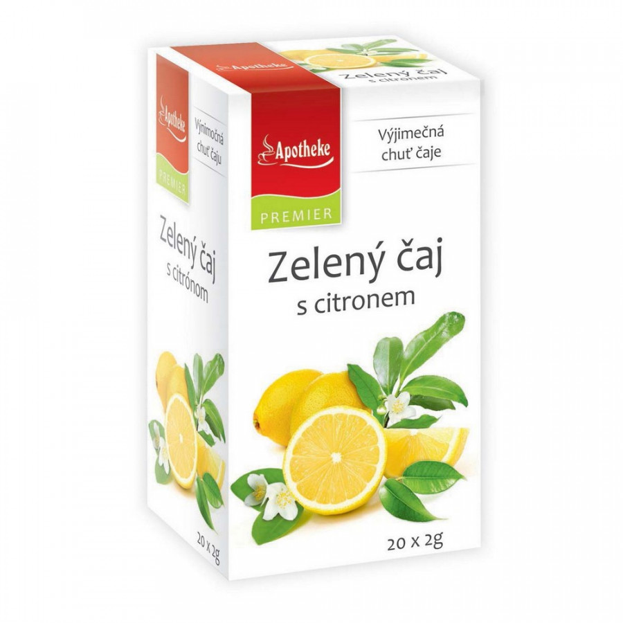 Levně Apotheke PREMIER Zelený čaj s citronem 20x2g