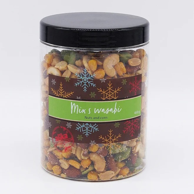 Levně Alika Velká dóza Mix solených ořechů a wasabi 450g
