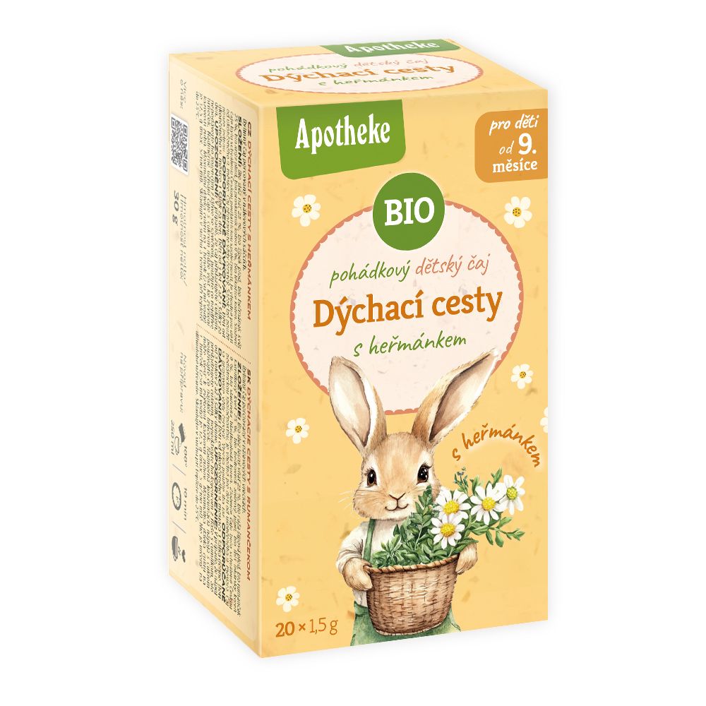 Levně Apotheke BIO Dětský čaj na dýchací cesty s heřmánkem 20x1,5g