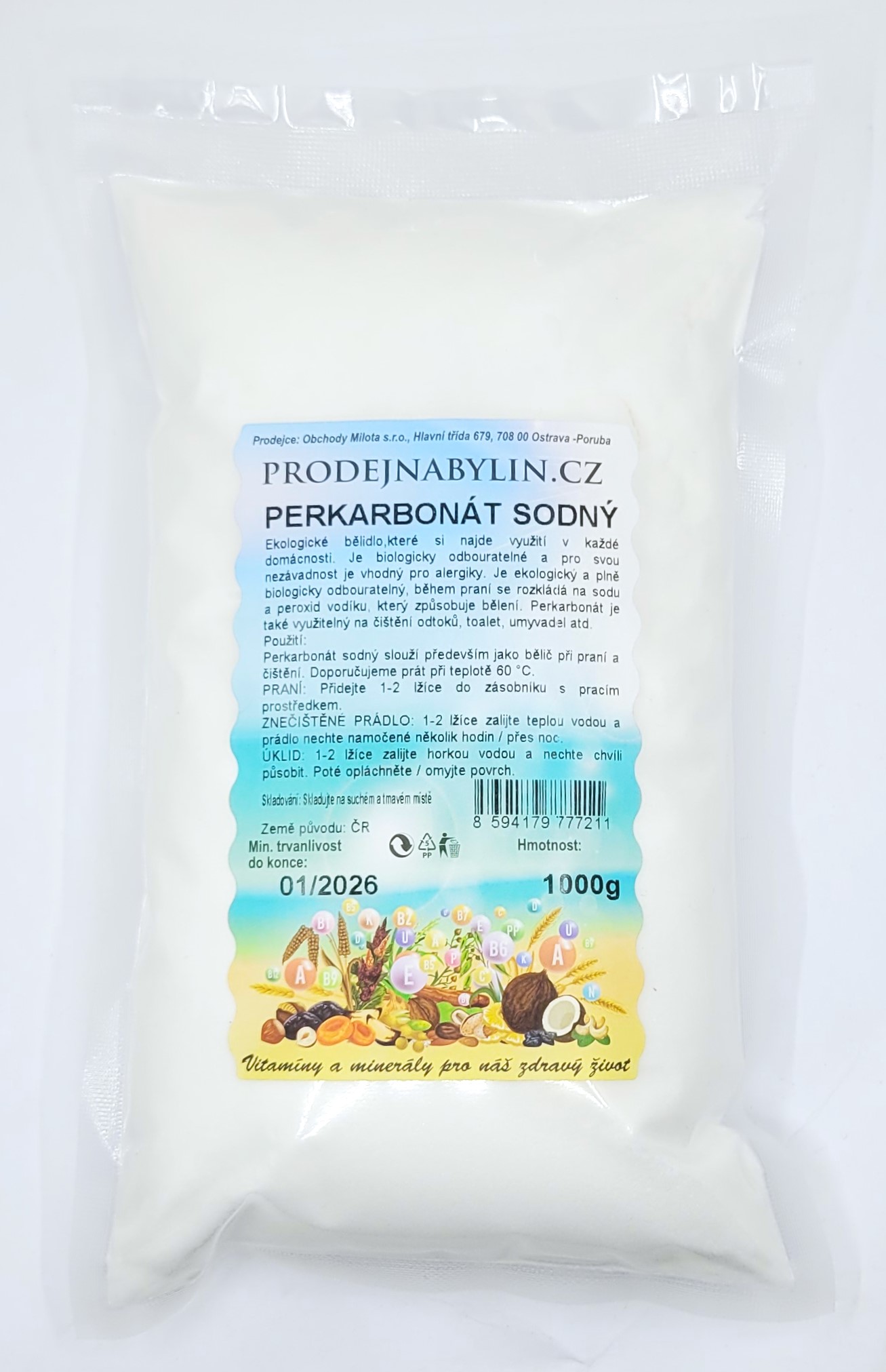 Prodejnabylin.cz Perkarbonát sodný 1000 g