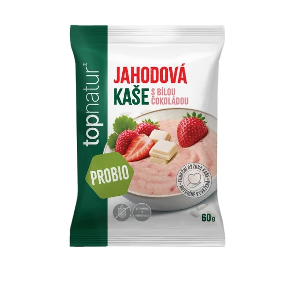 Topnatur probio kaše jahoda a bílá čokoláda 60g