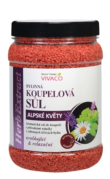 Levně Vivaco.cz Sůl do koupele Alpské květy HERB EXTRACT 1500 g