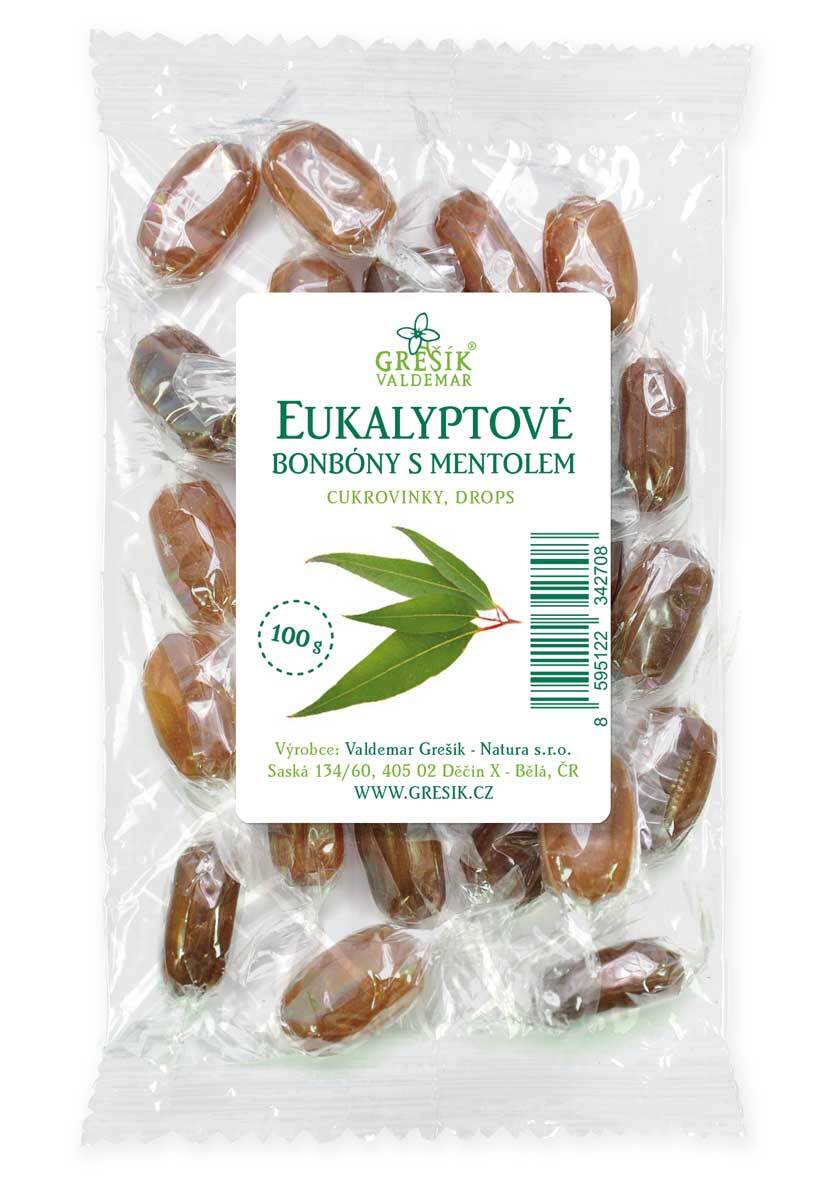 Levně Grešík Eukalyptové bonbóny s mentolem100g