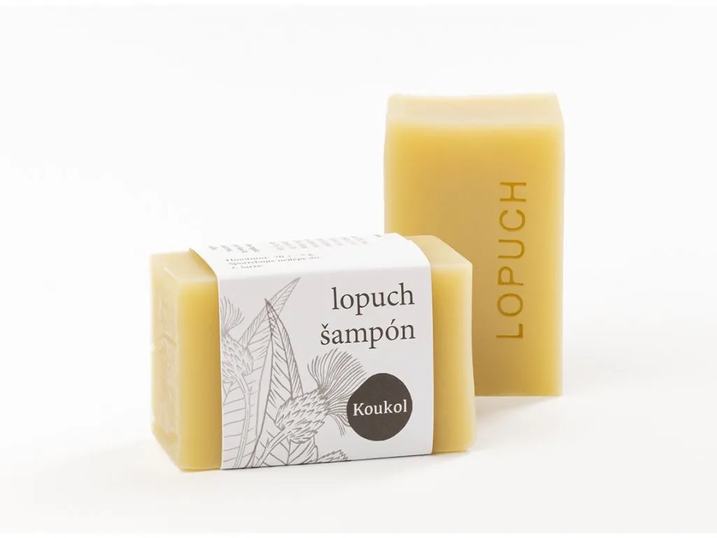 Mýdlarna Koukol Přírodní tuhý šampón lopuch