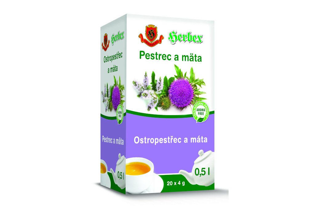 Čaj ostropestřec a máta - Herbex 80g