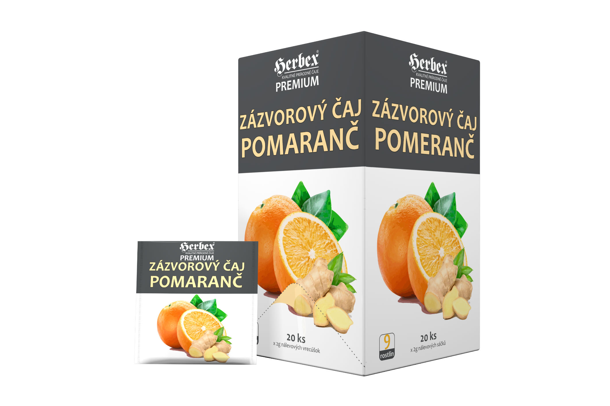 Čaj zázvorový pomeranč - Herbex 20x2g