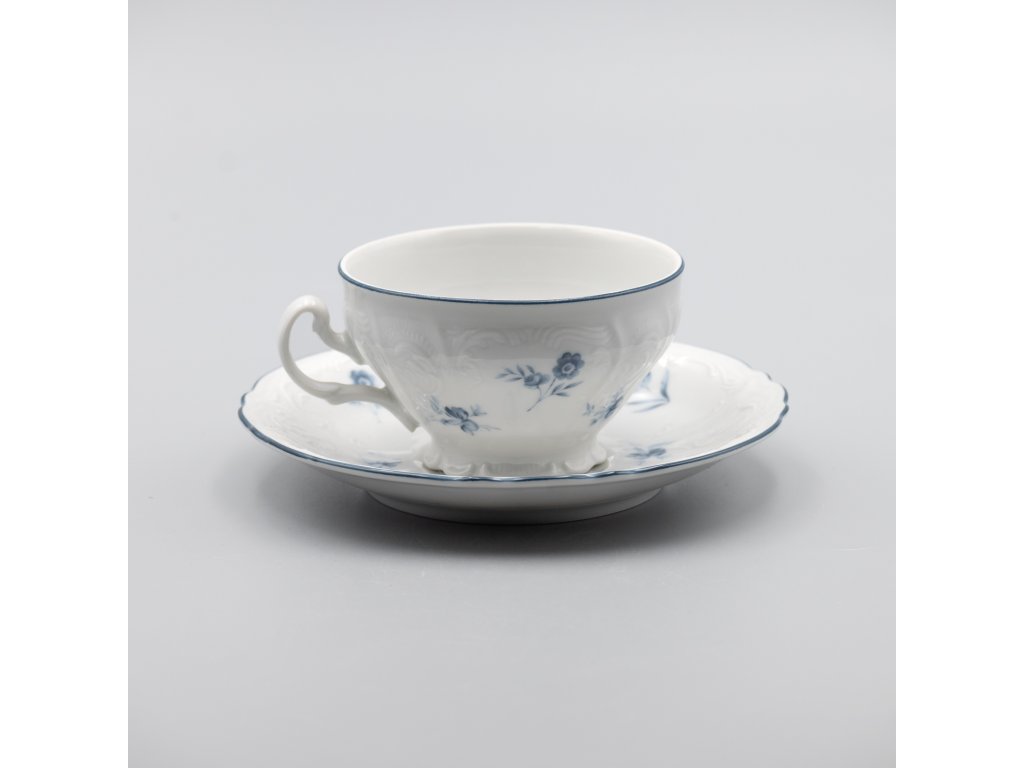 BERNADOTTE modrá kvítka, Šálek s podšálkem čajový, nízký 205 ml, Thun