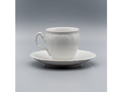 BERNADOTTE, Šálek s podšálkem čajový vysoký 240 ml, bílá, Thun