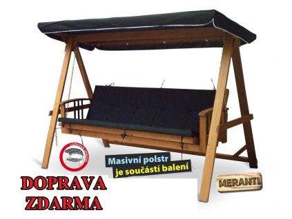 Dřevěná zahradní houpačka VeGA Lux Black II.