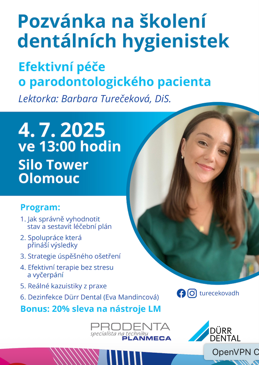 Workshop - efektivní péče o parodontologického pacienta - 4.7. 2025