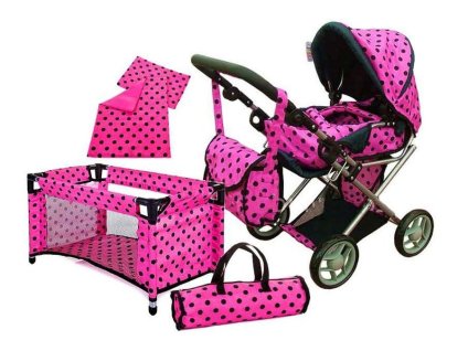 Doris kocarek pro panenku 5v1 ruzovy