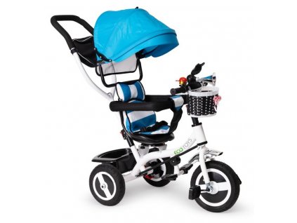 Ecotoys dětská tříkolka s otočným sedadlem modrá - nafukovací kola