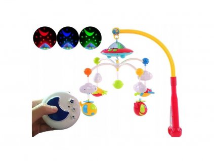 Baby Mix kolotoč nad postýlku s dálkovým ovladačem a projektorem Multicolor