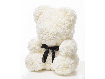 Medvídek z růží bílý Rose Bear 40 cm