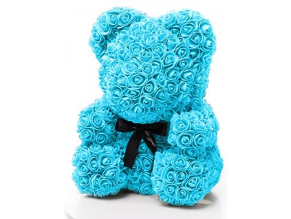 Medvídek z růží modrý Rose Bear 40 cm