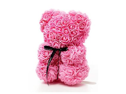 Medvídek z růží růžový Rose Bear 25 cm