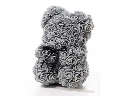 Medvídek z růží šedý Rose Bear 25 cm