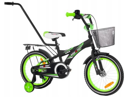 ROZBALENO Mexller dětské kolo BMX 16" s vodící tyčí černozelené
