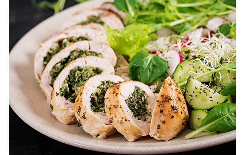 Kuřecí roláda s parmazánem a špenátem