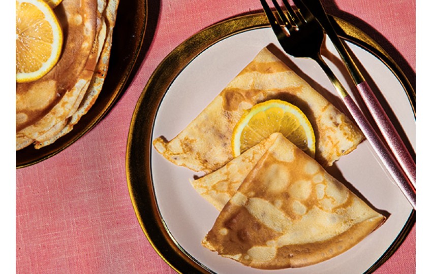 Palacinka s citrónovo-mätovým sirupom