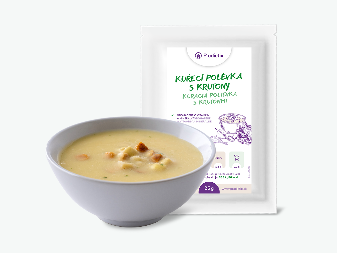 prodietix | kuřecí polévka s krutony | 25 g