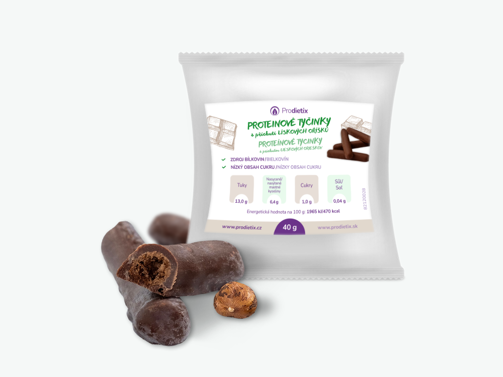 prodietix | proteinové tyčinky | 40 g | s příchutí lískových oříšků