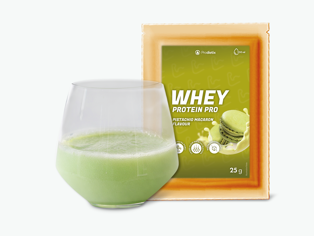 whey protein pro pistachio macaron flavour