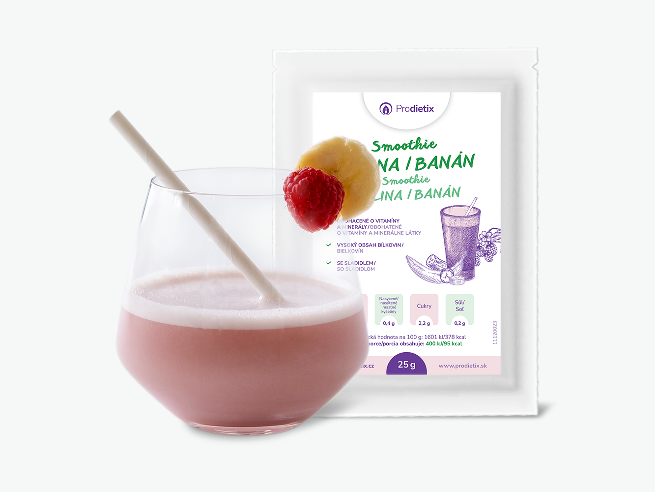 Prodietix proteinové prodietix | smoothie malina - banán | 25 g