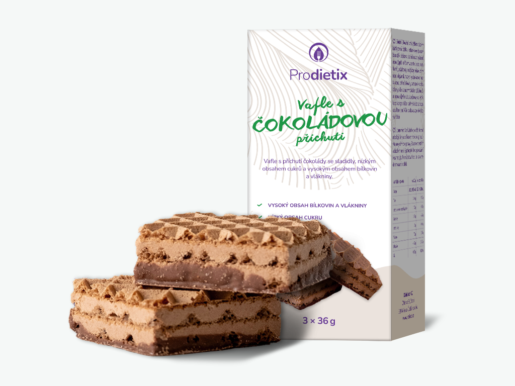 proteinové prodietix | vafle | 108 g | s čokoládovou příchutí (baleno po 3 porcích)