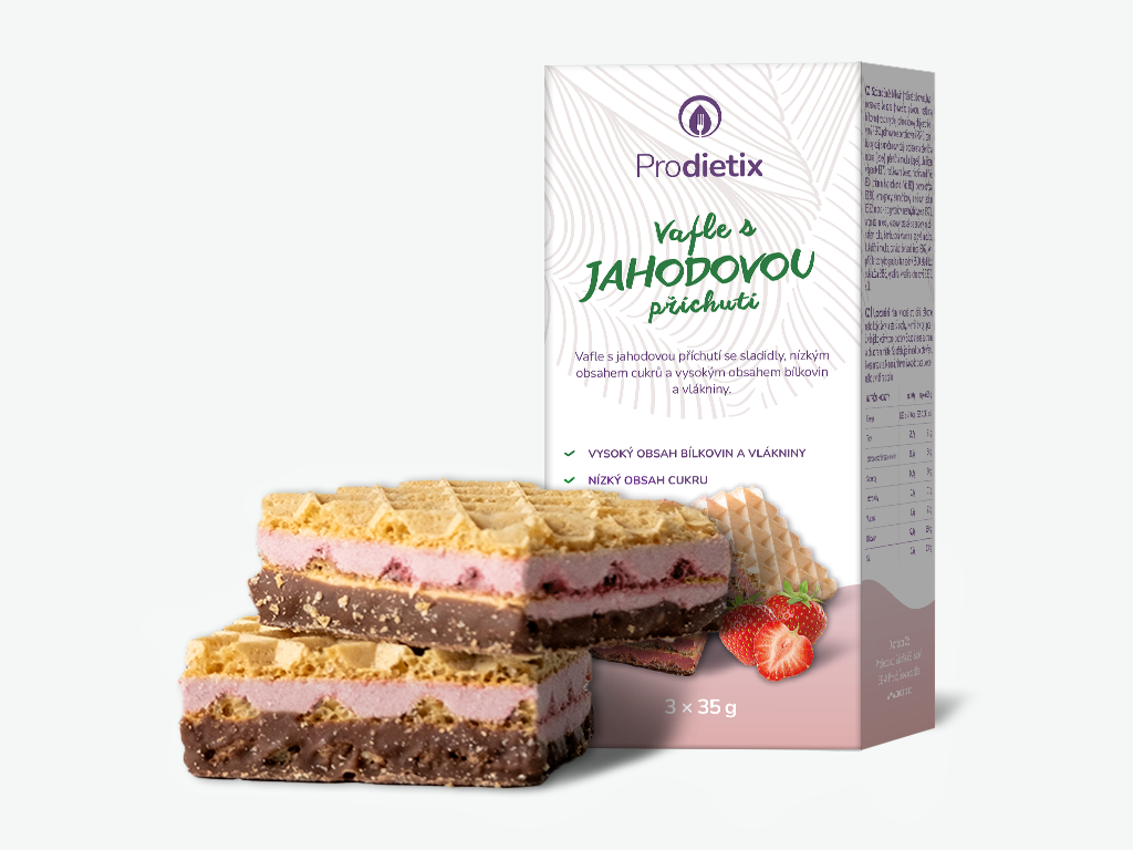 proteinové prodietix | vafle s jahodovou příchutí (baleno po 3 porcích) | 105 g