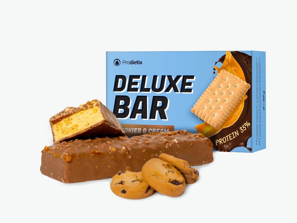 prodietix | deluxe bar (baleno po 3 porcích) | 105 g | cookies & cream