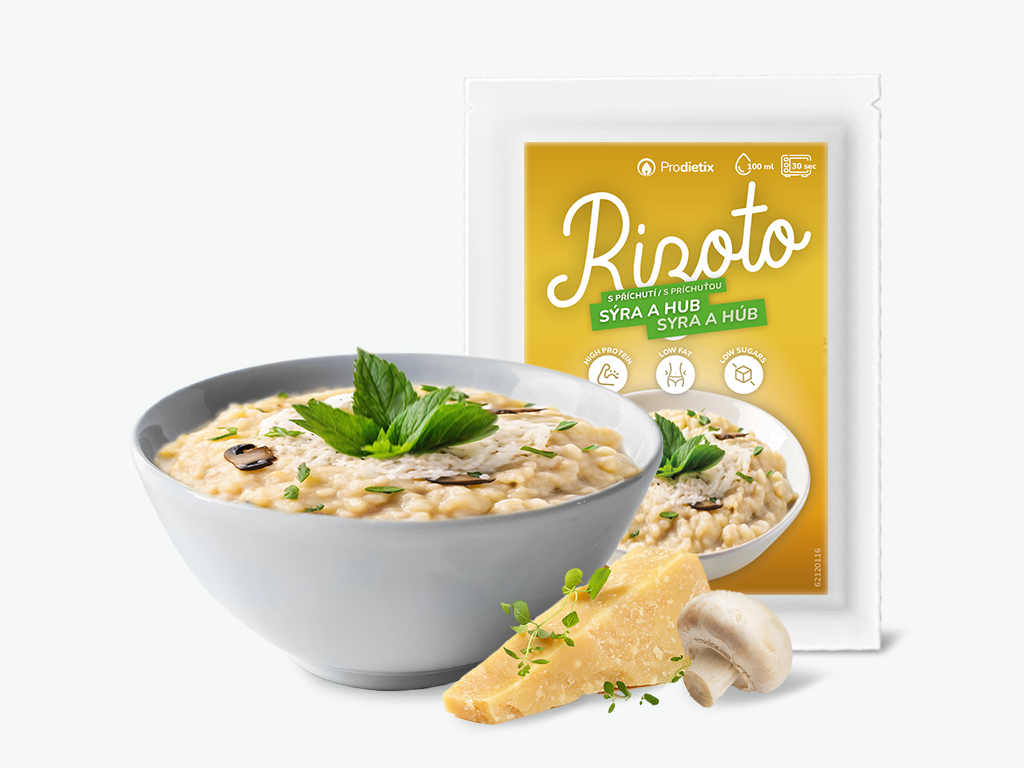 hlavní jídlo - prodietix | proteinové rizoto s příchutí sýra a hub | 40 g