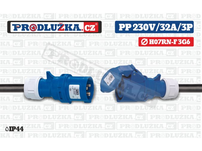 Prodlužovací přívod 230V/32A/3p/3G6/IP44