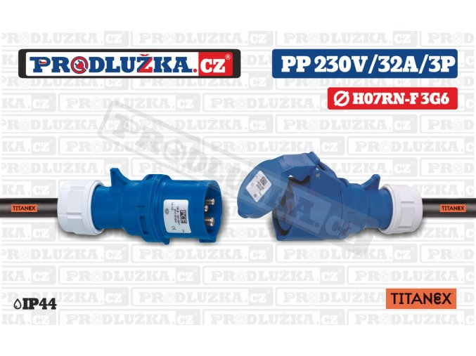 PP 230V 32A IP44 3P 6 TITANEX