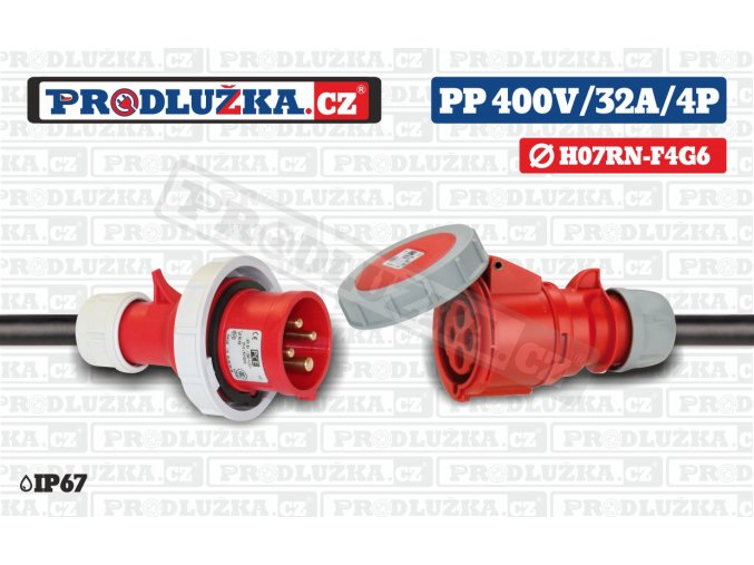 PP 400V 32A IP67 4P 6