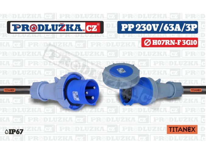 PP 230V 63A IP67 3P 10 TITANEX