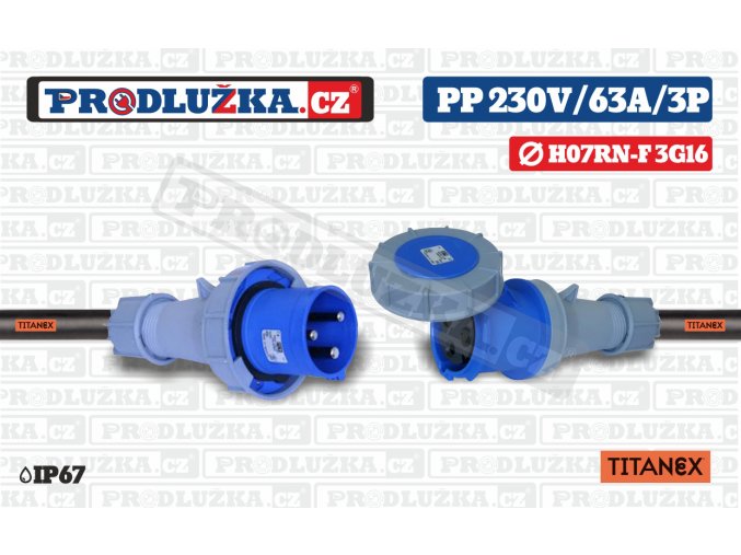 PP 230V 63A IP67 3P 16 TITANEX