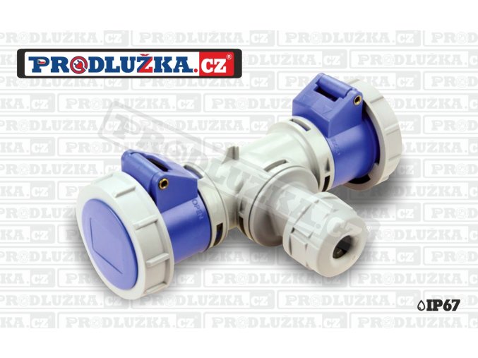 2x CEE zásuvka 230V/16A/3p-1x vývodka kabel (max 3x2,5mm) IP67