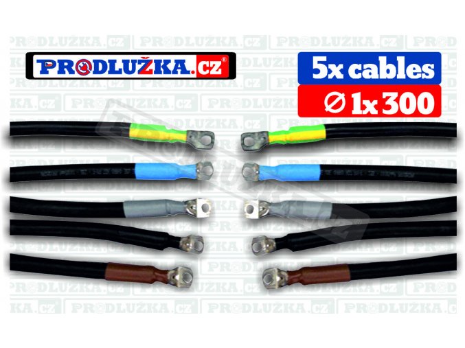 SADA 5 x cable 1 x 300 , 741A , průměr oka 12 mm