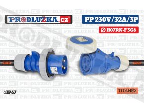 PP 230V 32A IP67 3P 6 TITANEX