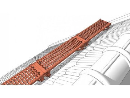 Střešní komínová lávka - nášlapný rošt samostatný 1200 kaštan - červenohnědá