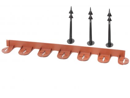 Plastový obrubník neviditelný Palisgarden terracota 38mm x 60cm + 2 kolíky zdarma