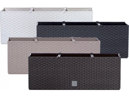 Plastové samozavlažovací truhlíky Rato Case antracit 60 x 25 cm