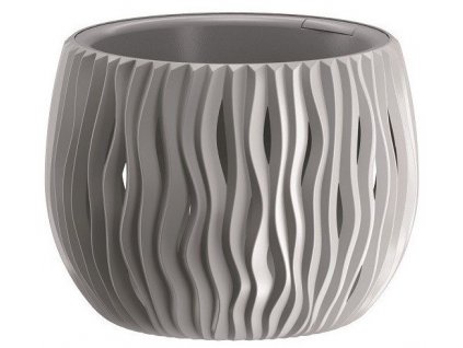 Plastové květináče Sandy Bowl šedý kámen Ø 29 cm