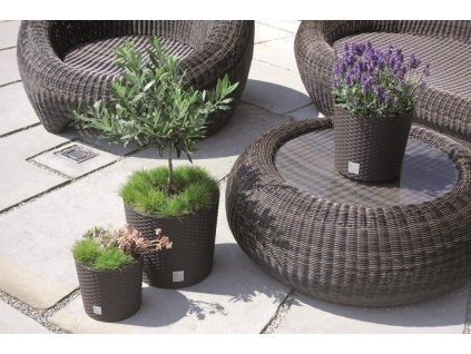 Plastové květináče Rato Round hnědý Ø 30 cm