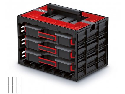 skrinka s 3 organizery prepazky tager case 415x290x290