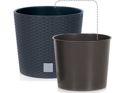 Plastové květináče Rato Round antracit Ø 20 cm